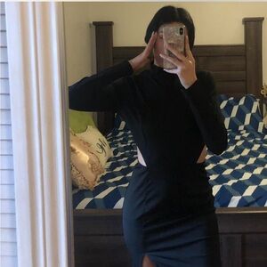 Shein black short cutout dress